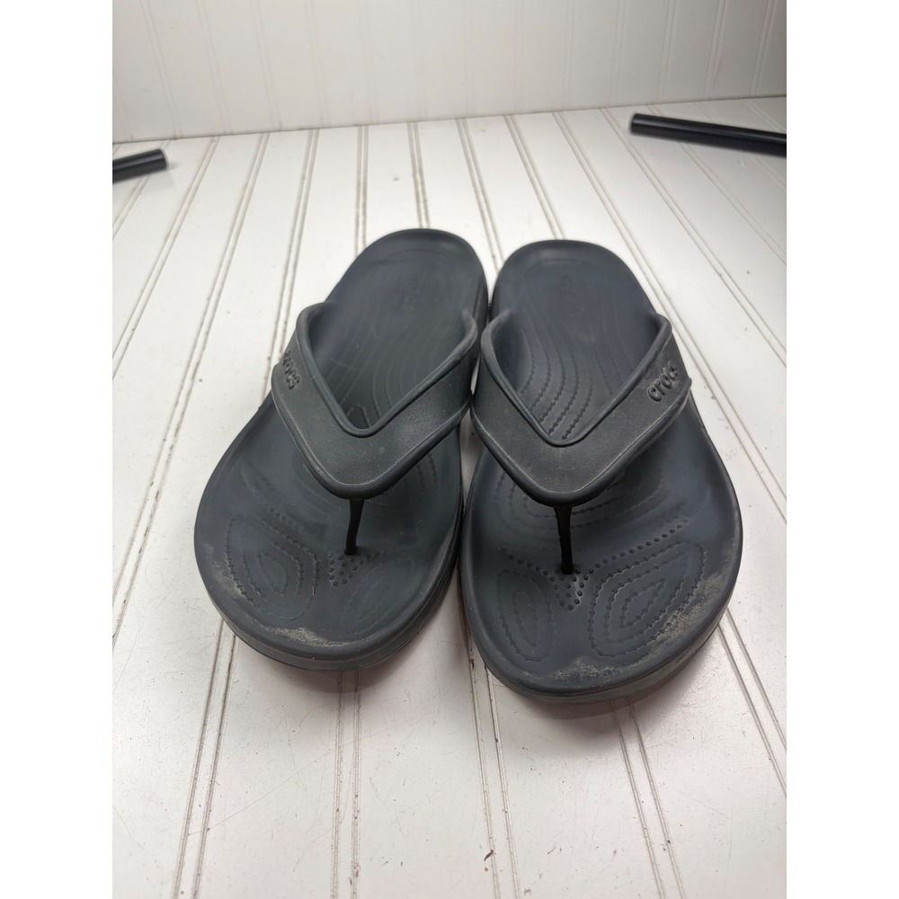 Crocs Black Comfort Thong Flip Flop's Men's Size 11 - Picture 7 of 10